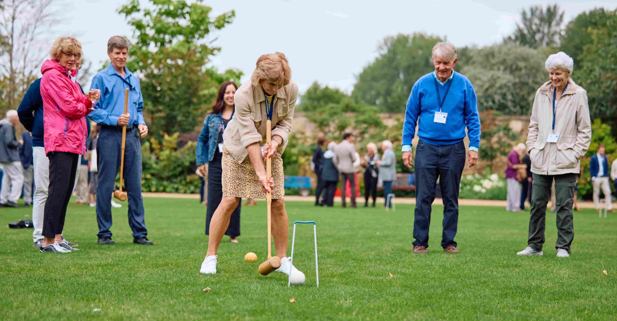 Oxford Experience participants playing croquet