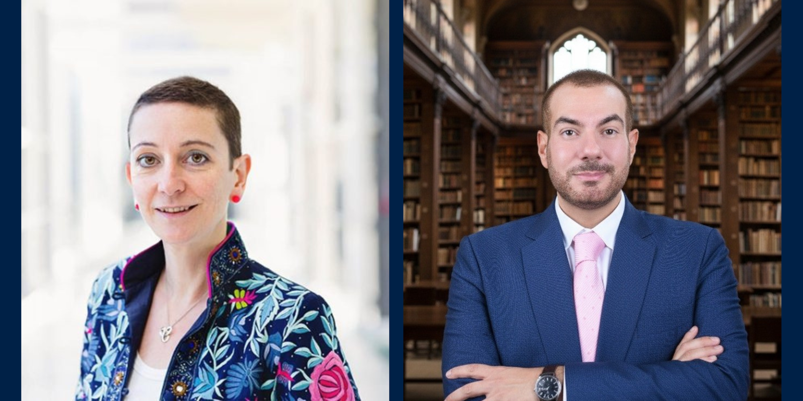 Two headshots. Left: Professor Harriet Dunbar Morris, Right: Dr Sleiman El Hajj